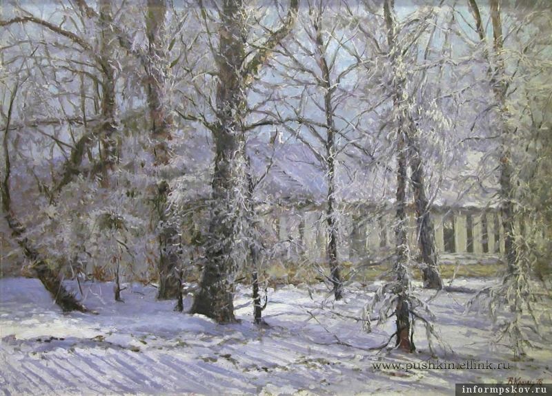 Владимир Кранц. Тригорское. Дом Осиповых и Вульфов (1978). Из собрания Пушкинского Заповедника.