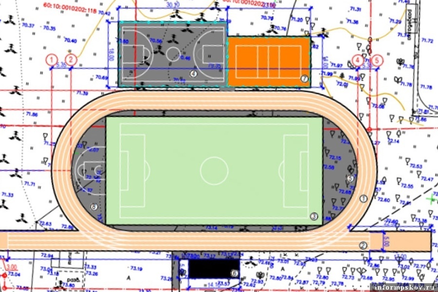 Схема физкультурно-оздоровительного комплекса открытого типа в Новоржеве. Фото газеты «Земля новоржевская»