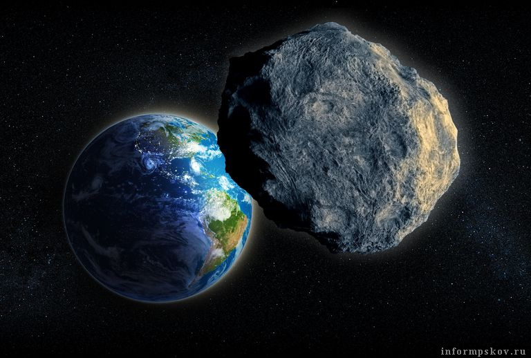 Пролёт астероида около Земли в представлении художника. Фото AstroAlert