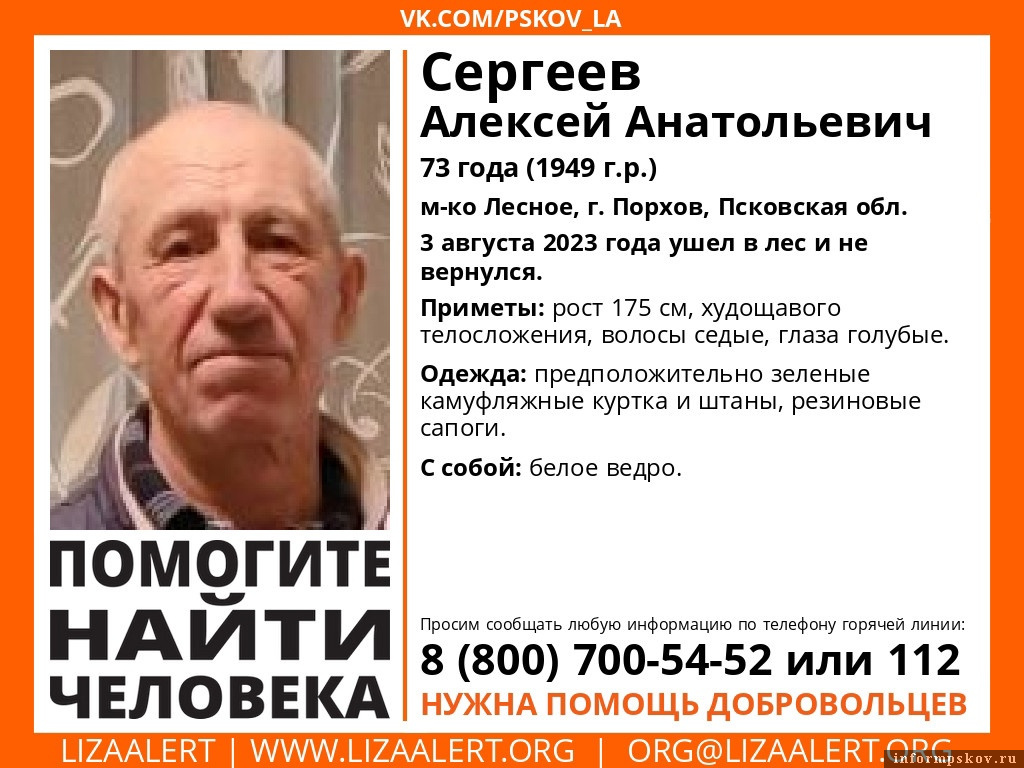 Фото: поисковый отряд «ЛизаАлерт» Псковской области в соцсети «ВКонтакте»