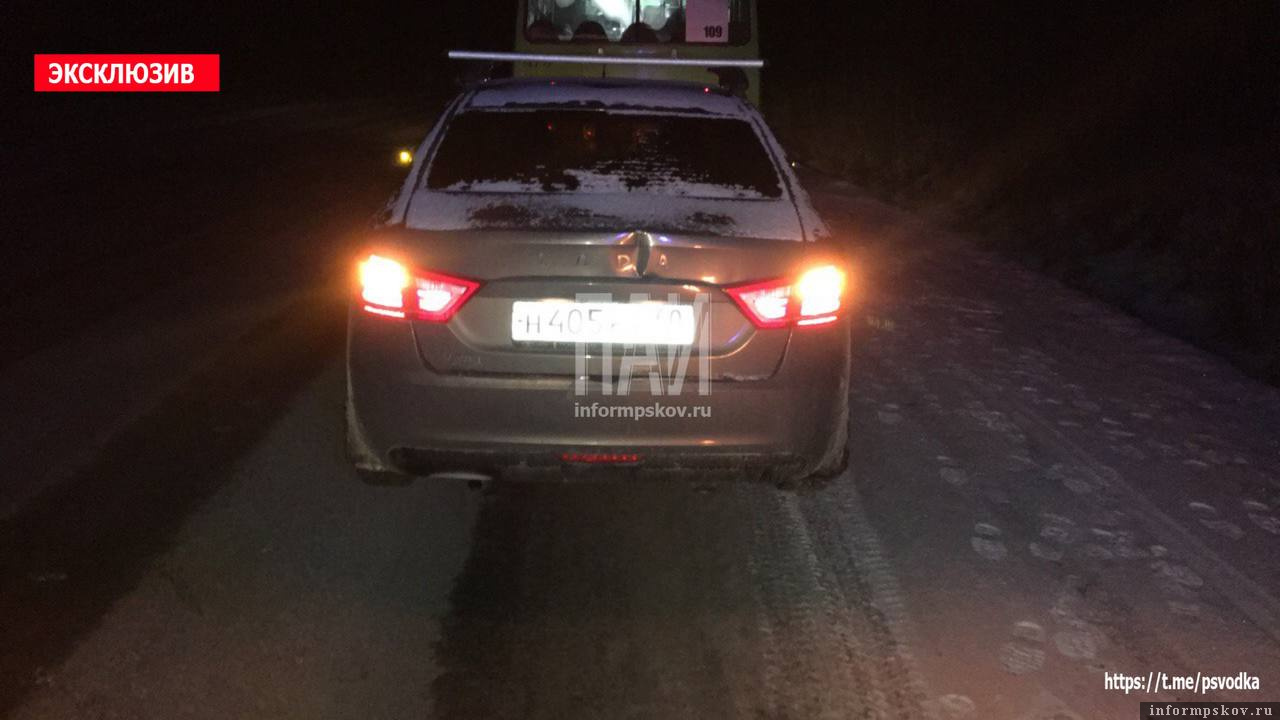 Водитель рейсового автобуса задержал пьяного водителя в Псковском районе. Фото: ПАИ
