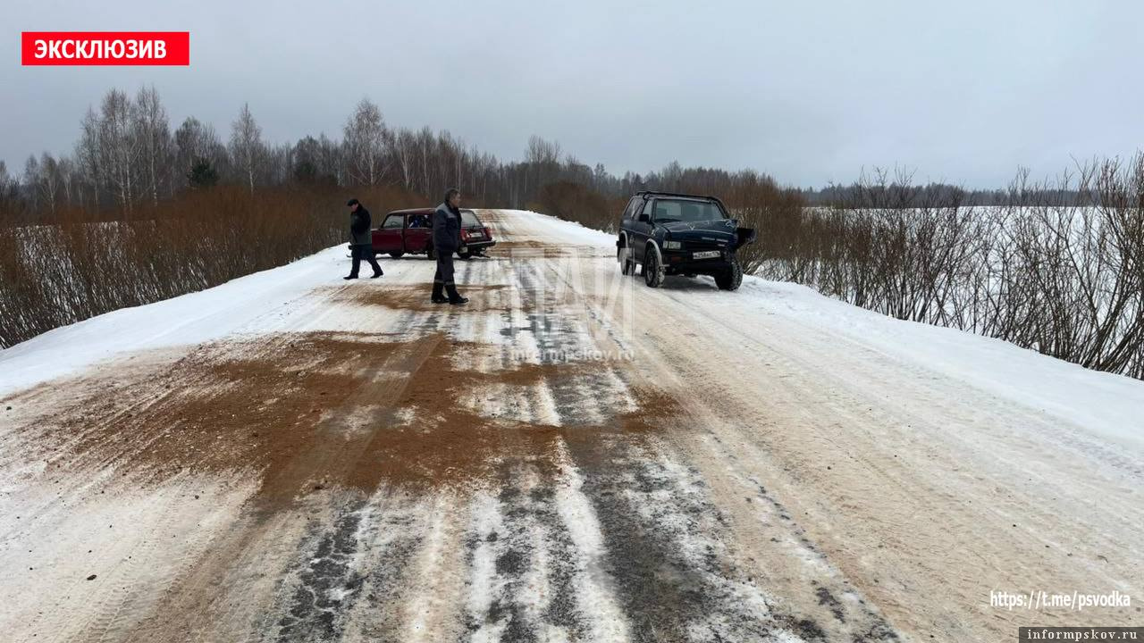 Женщина пострадала в ДТП в Пушкиногорском районе. Фото здесь и далее: Telegram-канал «ПАИ. Псковская сводка»