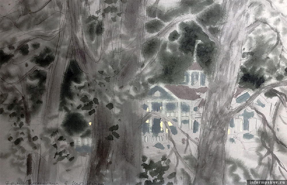 Вадим Смирнов. Дом Ганнибалов в Петровском (1983). Из фондов музея-заповедника «Михайловское»