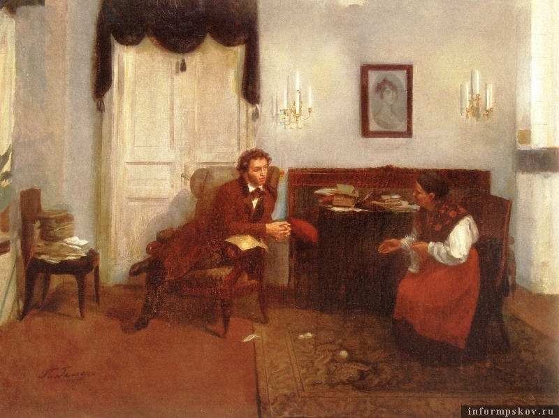 Пётр Геллер. Пушкин и няня в Михайловском (1891). Из собрания Пушкинского заповедника