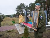Открытие памятник «Разведчикам всех поколений» на территории воинской части в Промежицах 