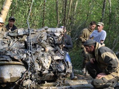 Извлечение обломков Ил-2 под Невелем и открытие памятного знака сожженным деревням в Себежском районе. Фото: Сергей Герасимов