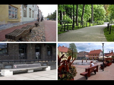 На фото по часовой стрелке: ганзейские Пярну (Эстония), Краков (Польша), Кёльн (Германия), Цесис (Латвия)