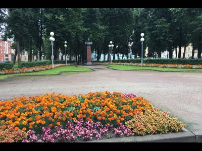 Клумба в Кутузовском сквере
