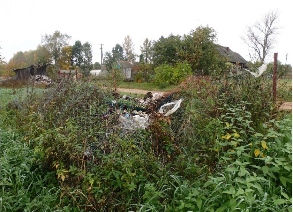 Свалки вблизи кладбища в деревне Полоное Порховского района