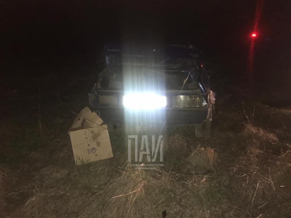 Автомашина съехала в кювет в Печорском районе 
