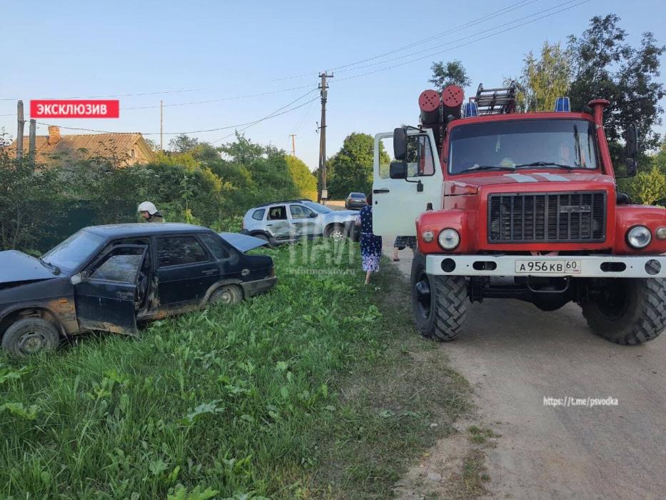 В Плюсском районе столкнулись два легковых авто