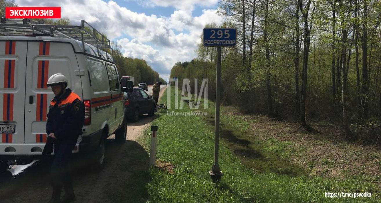 Мужчина сбил велосипедиста в Псковском районе