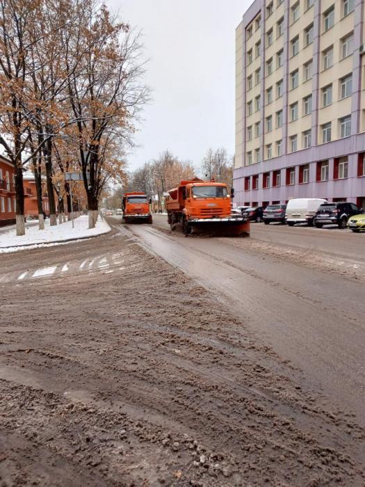 В Великих Луках ликвидируют последствия снегопада