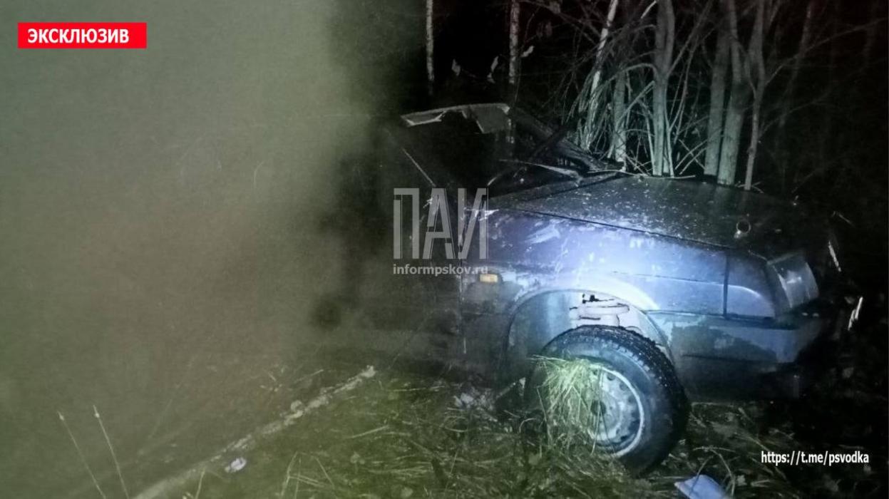 Водитель пострадал после вылета в кювет в Локнянском районе