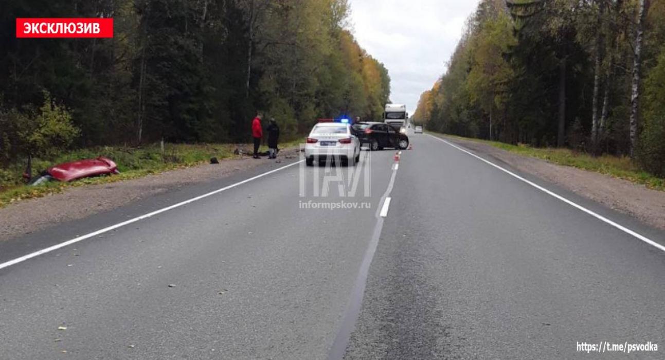 Столкновение двух автомобилей произошло в Струго-Красненском районе