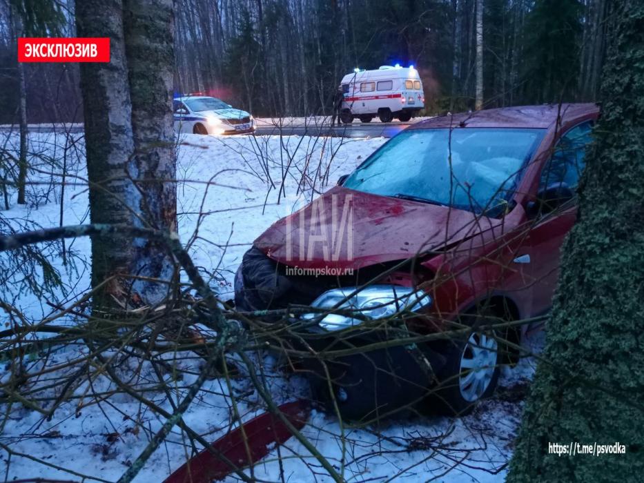 Нетрезвый водитель вылетел в кювет на трассе Псков – Гдов