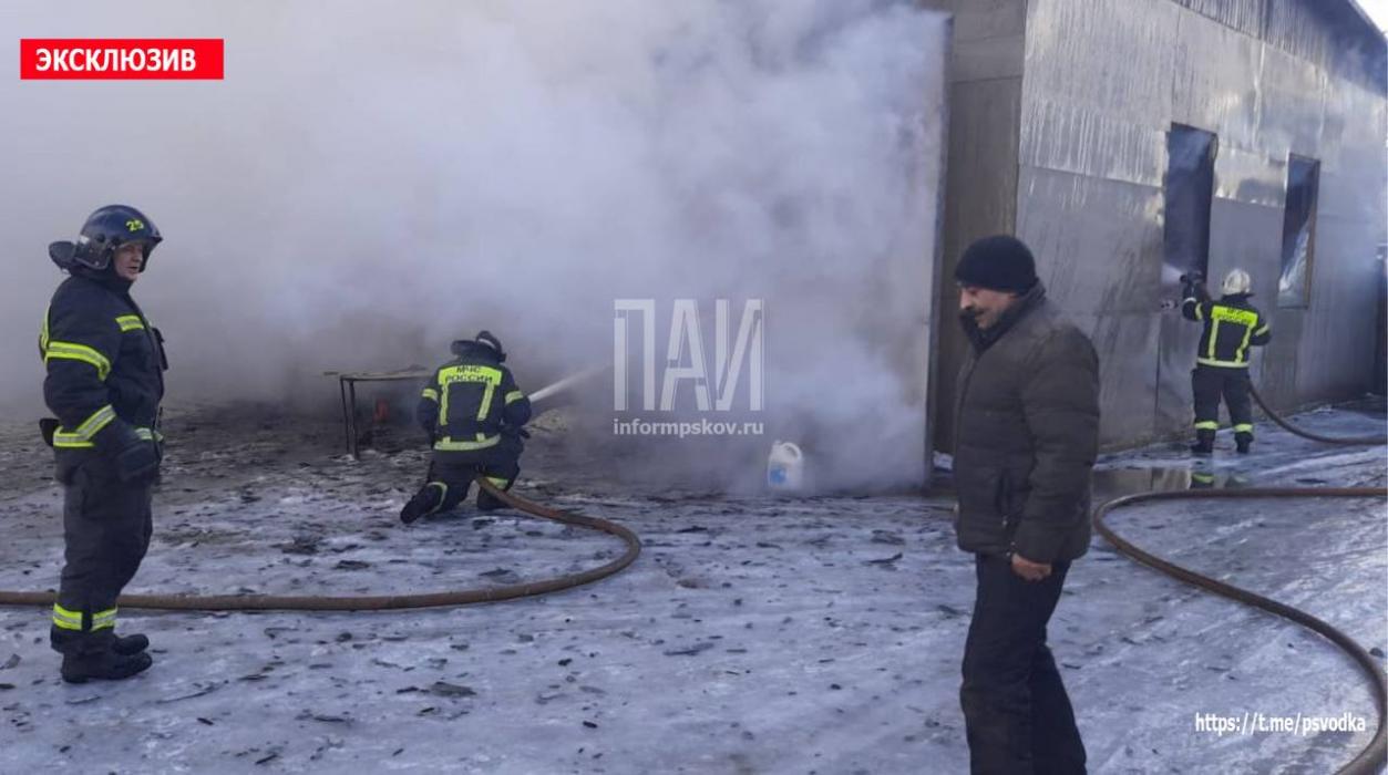 Автомобиль и гараж сгорели в Порхове