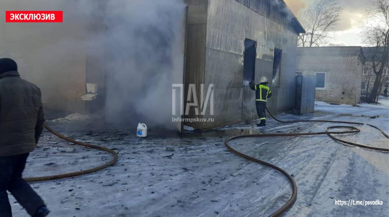 Автомобиль и гараж сгорели в Порхове