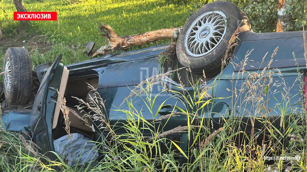 ​В Великих Луках водитель в пьяном виде вылетел в кювет и опрокинулся