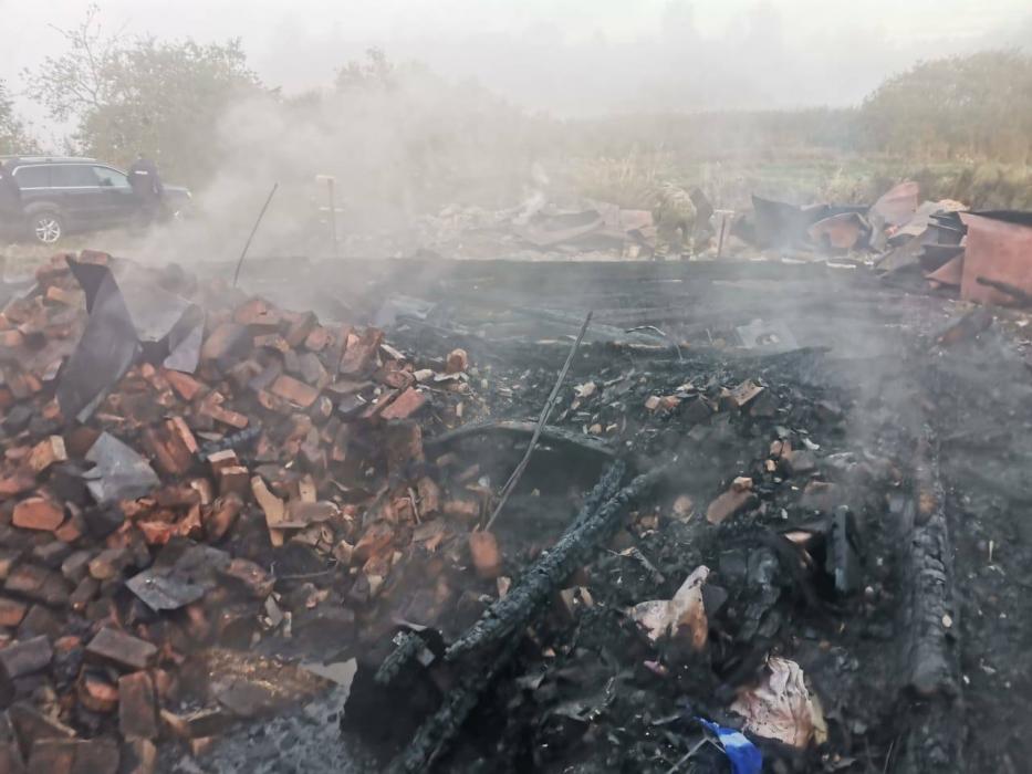 Место пожара в деревне Китово Себежского района