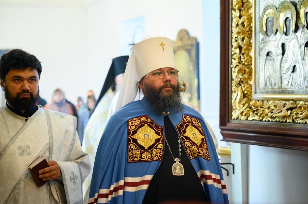 Митрополит Матфей совершил освящение храма Архангела Михаила в Гдовском районе