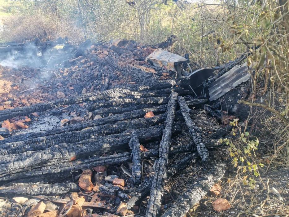 Место пожара в деревне Китово Себежского района