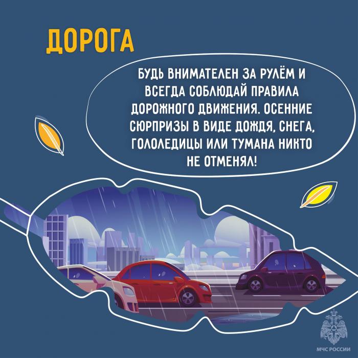Встречаем осень безопасно: советы МЧС в карточках
