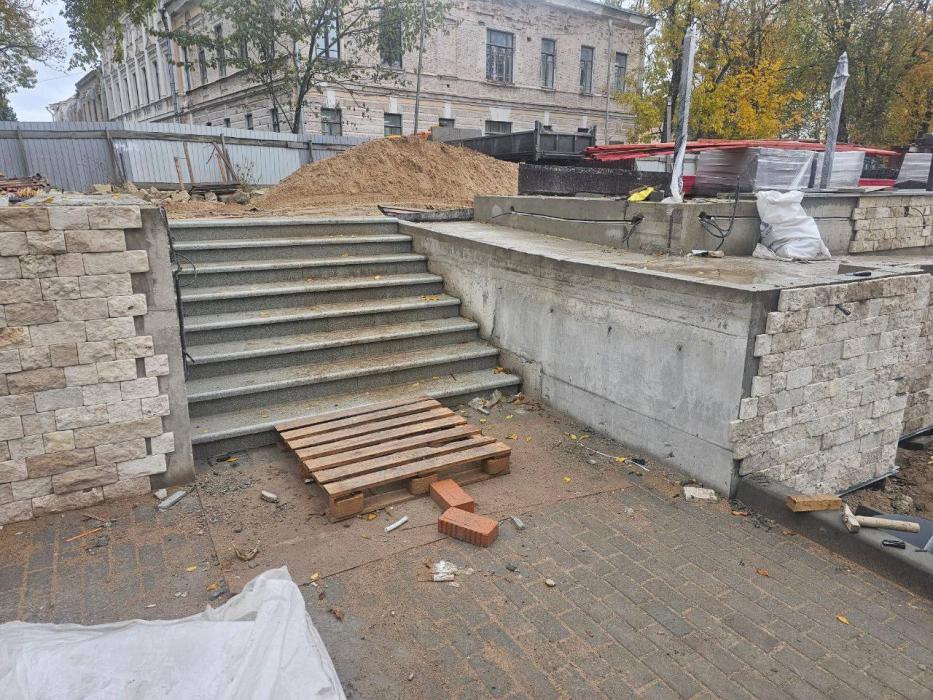 Благоустройство вокруг церкви Николы со Усохи в Пскове