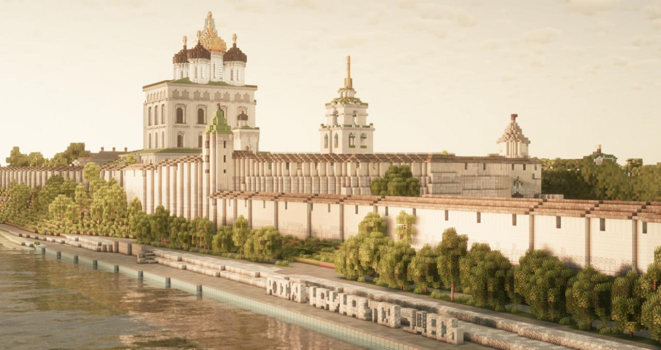 Псковский кремль и Довмонтов город воссоздали в Minecraft