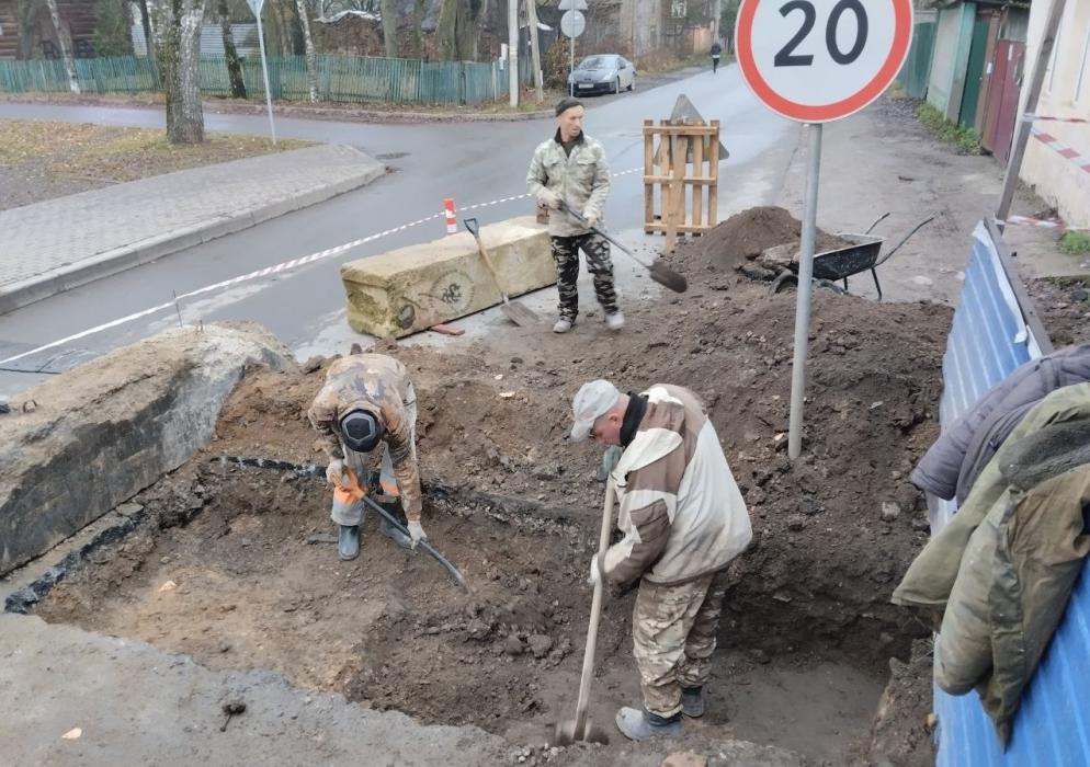 Раскоп в Пскове 