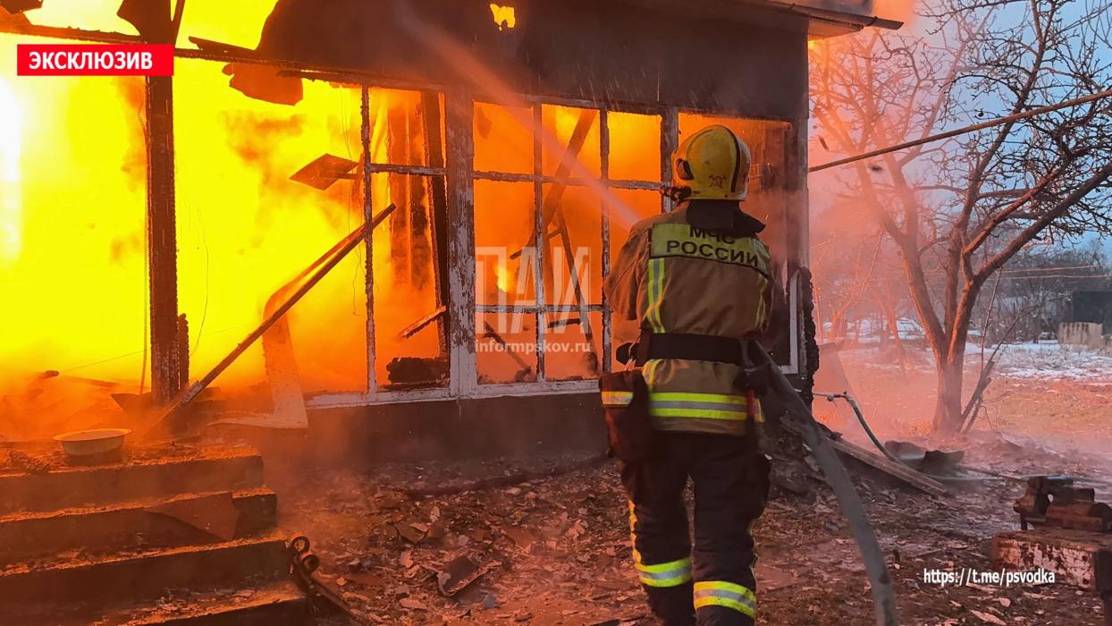 Пожар в Псковском районе 
