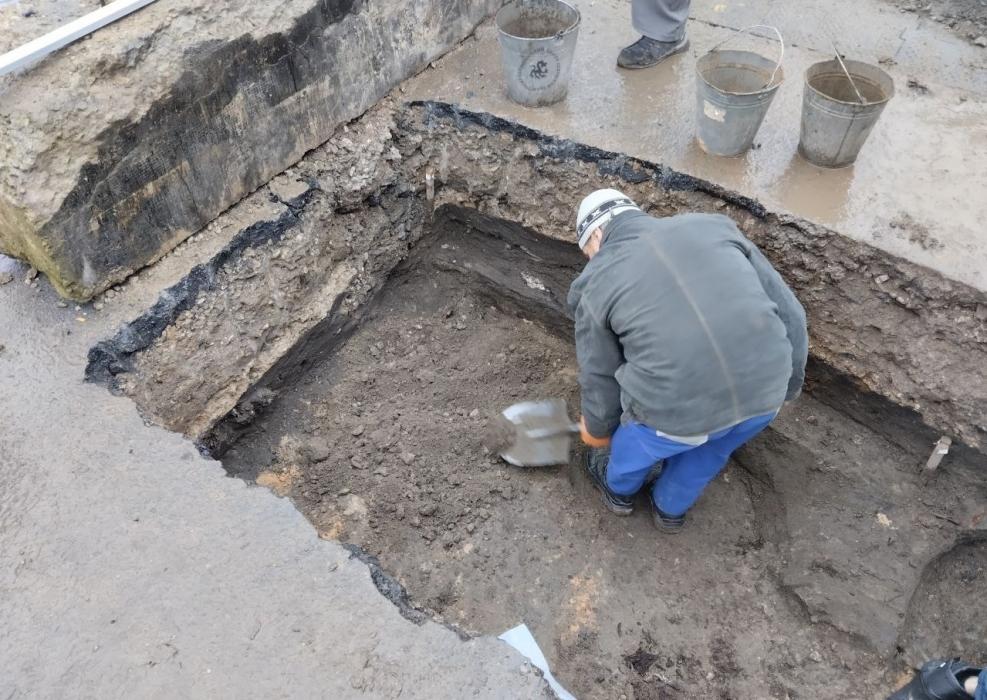 Раскоп в Пскове 