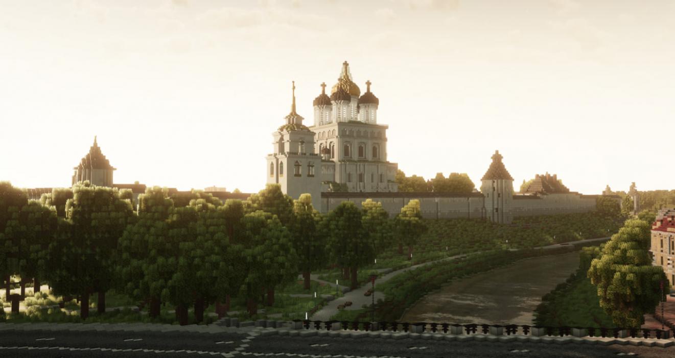 Псковский кремль и Довмонтов город воссоздали в Minecraft