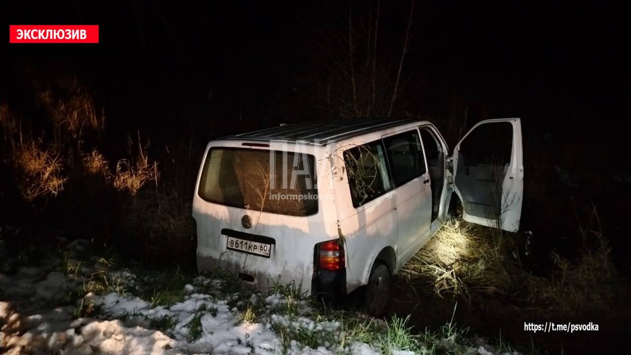 Два человека попали в больницу после вылета автомобиля в кювет в Великолукском районе