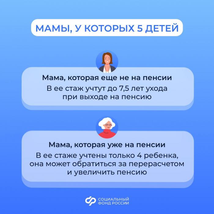 Страховой стаж мам