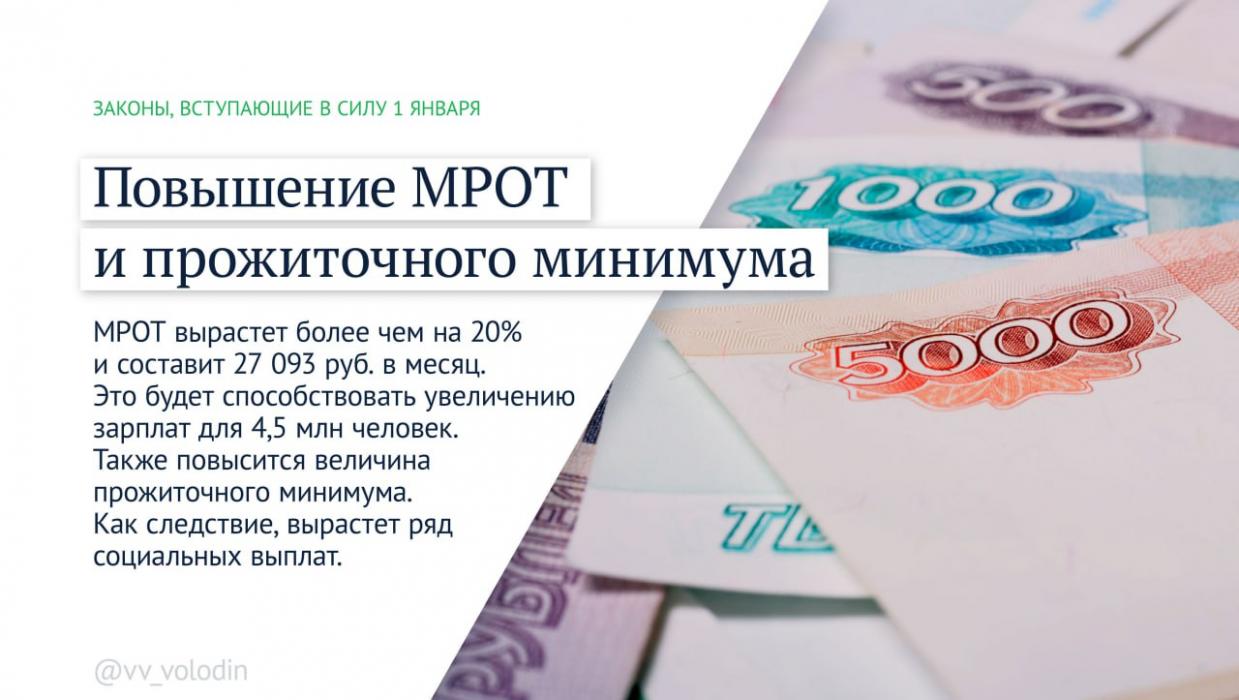 Законы, вступающие в силу в январе 