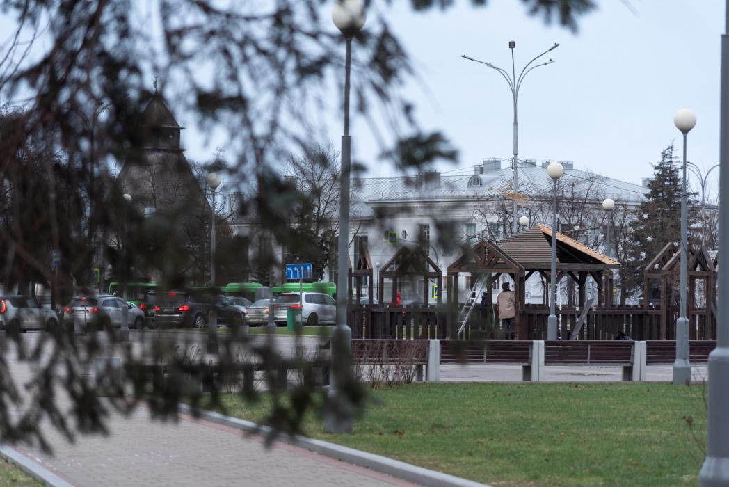 Рождественский вертеп в центре Пскова