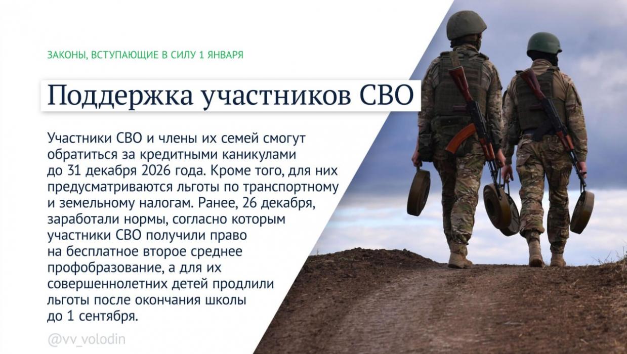Законы, вступающие в силу в январе 