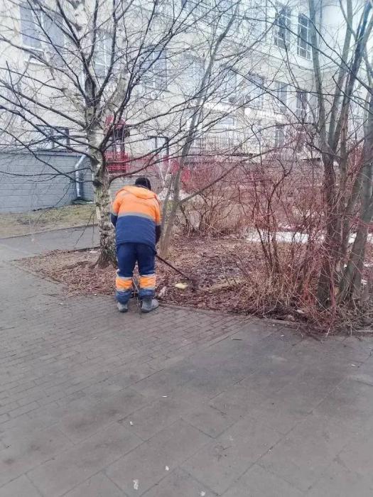 Уборка дворов в Пскове 