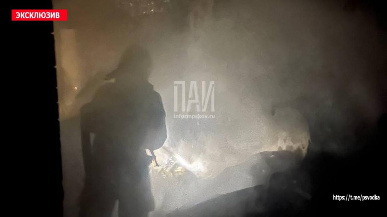 Пожар на улице Труда в Пскове