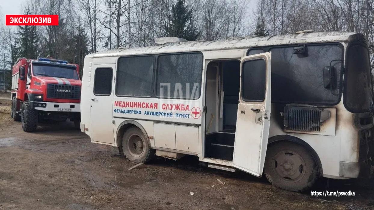 Автобус загорелся в Дно