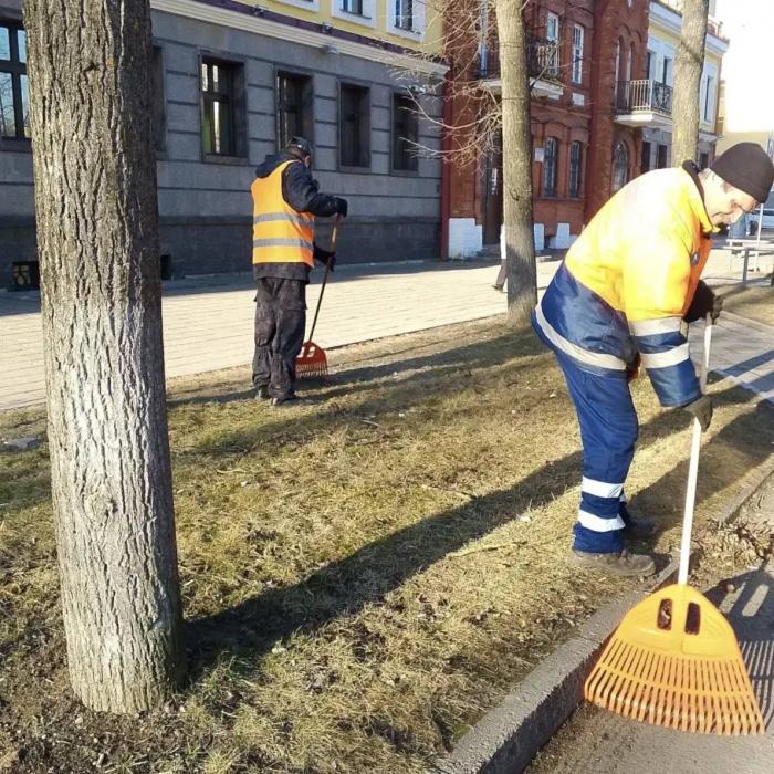Ежедневно коммунальные службы убирают улицы и парки Пскова 