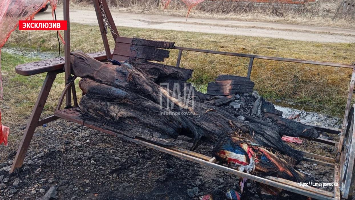 Дом многодетной семьи сгорел в Порхове