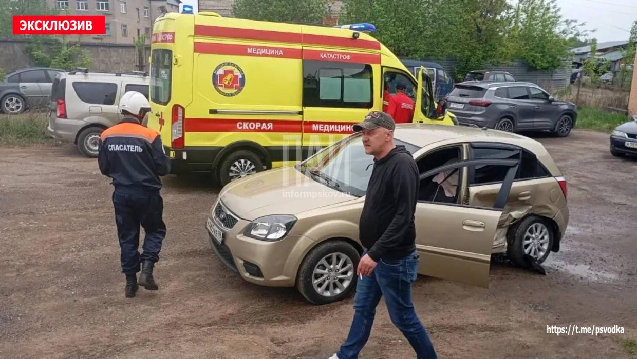 ДТП на улице Железнодорожной в Пскове