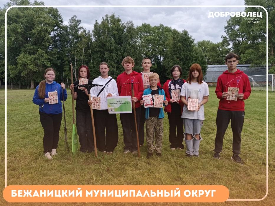  Волонтёры Псковской области помогают благоустраивать города, сохранять память и информировать жителей