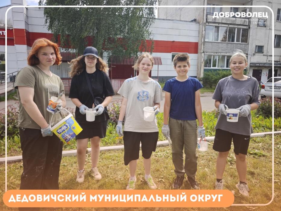  Волонтёры Псковской области помогают благоустраивать города, сохранять память и информировать жителей