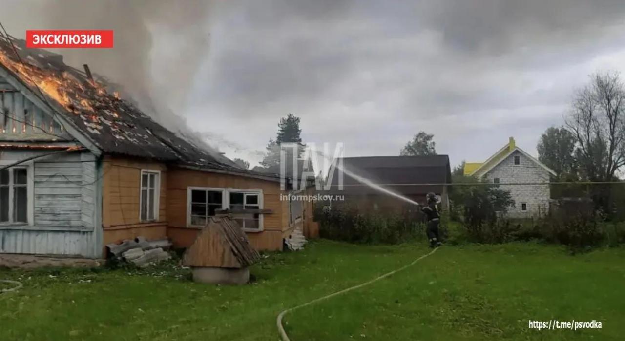 Пожар в порховской деревне Попадинка