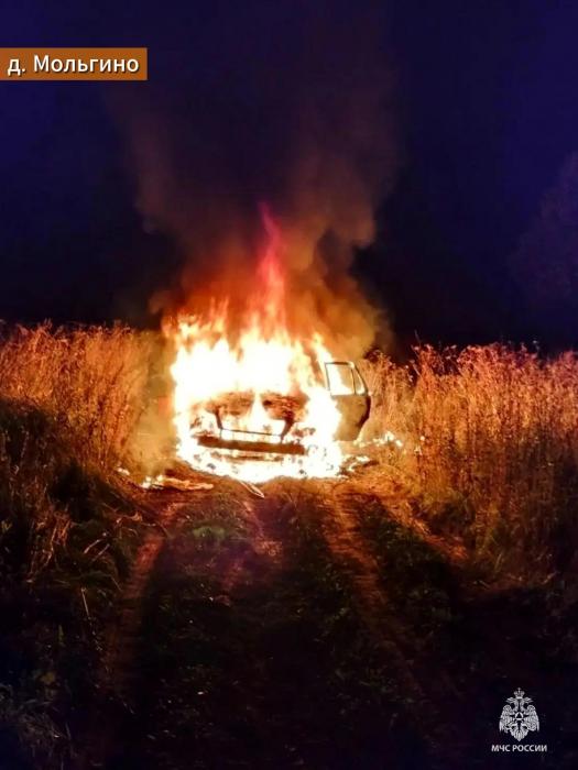 Грузовой тягач и кроссовер сгорели в Псковской области