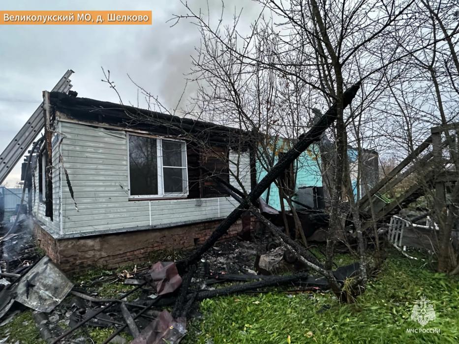  Жилой дом сгорел в Великолукском районе