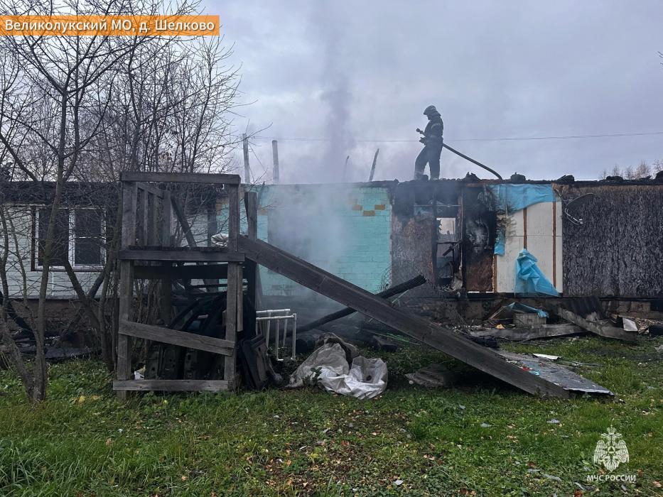  Жилой дом сгорел в Великолукском районе
